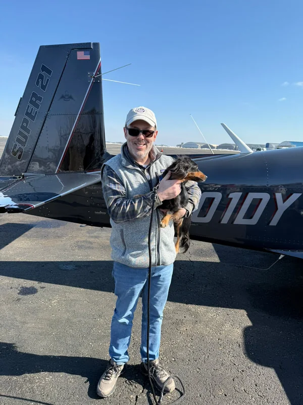 Benji with Scott during a rescue flight