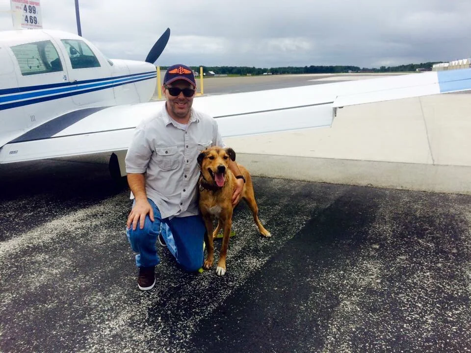 Budders with Scott during a rescue flight