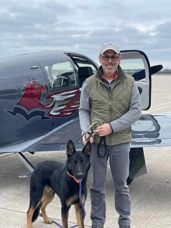 Larry with Scott during a rescue flight